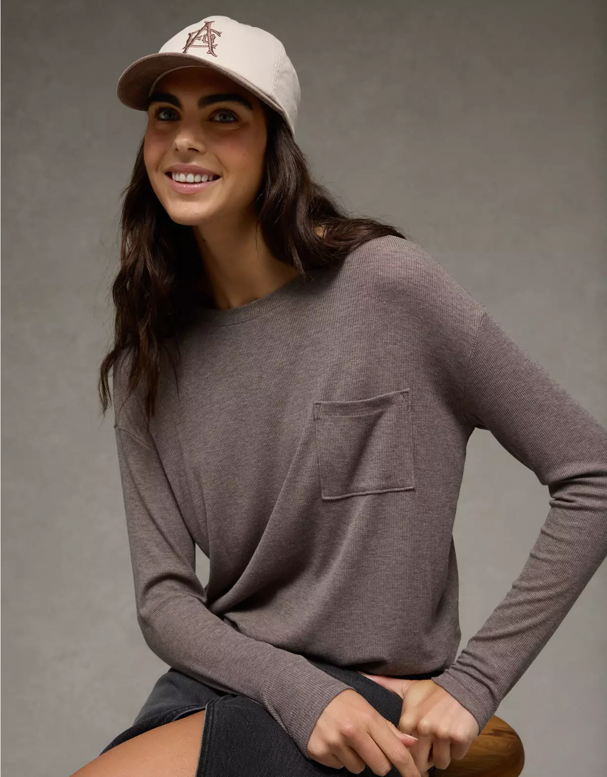 AE Soft & Sexy Long Sleeve Pocket T-Shirt