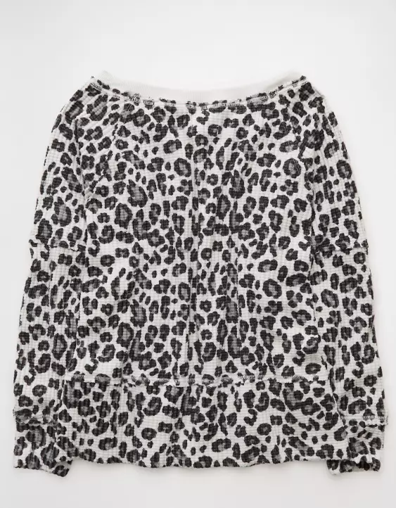 AE Big Hug Off-The-Shoulder Waffle Sweatshirt - Image 5