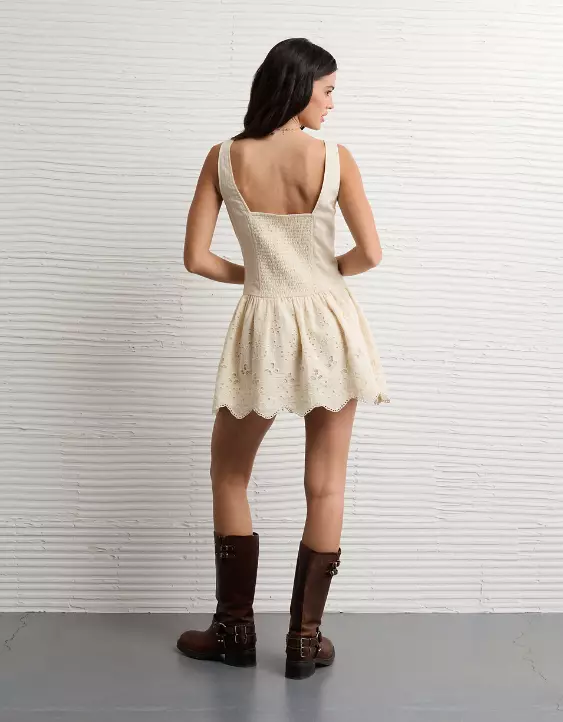 AE Buttoned Lace Mini Dress - Image 2