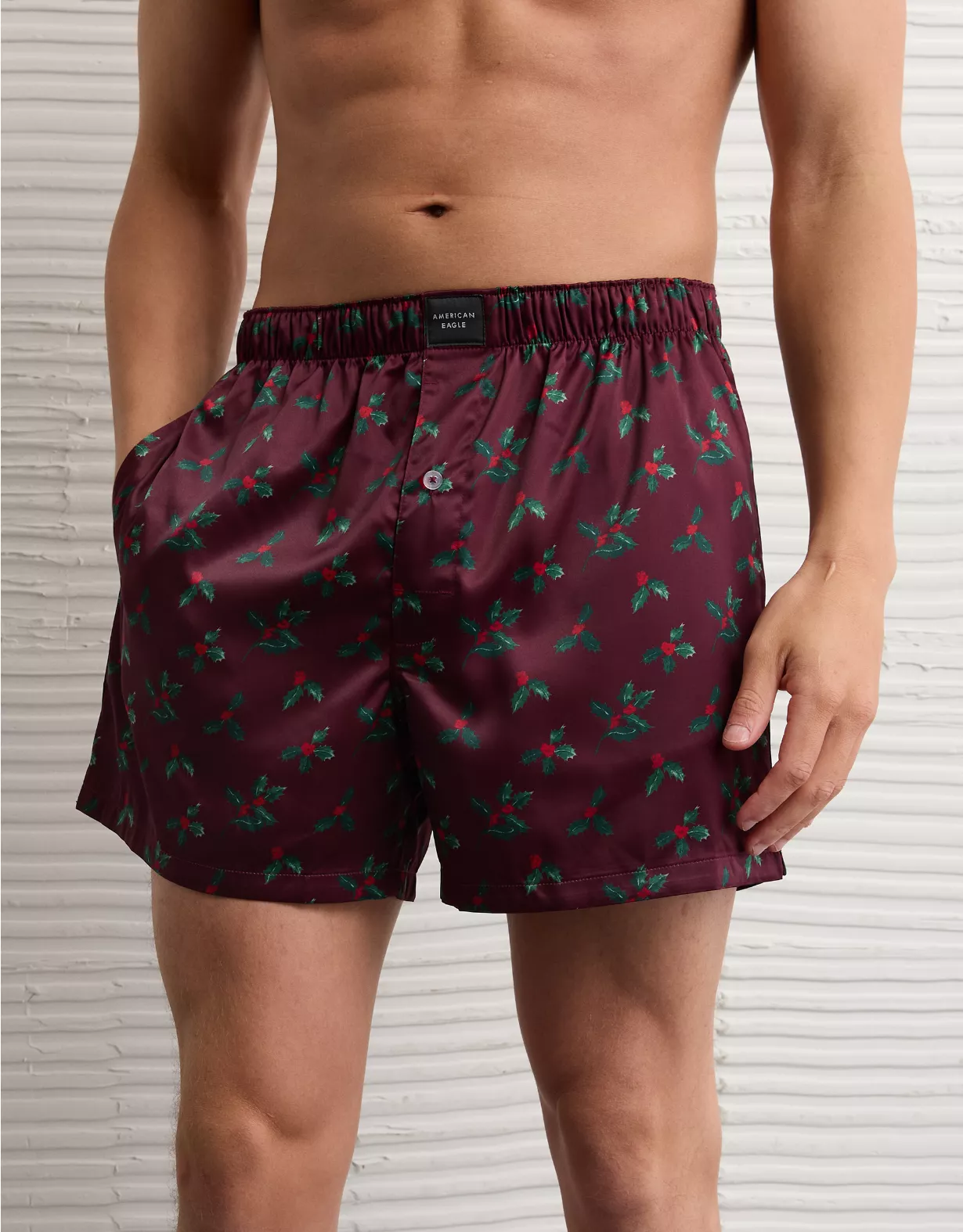 AEO Men's Holly Satin Pocket Boxer Short