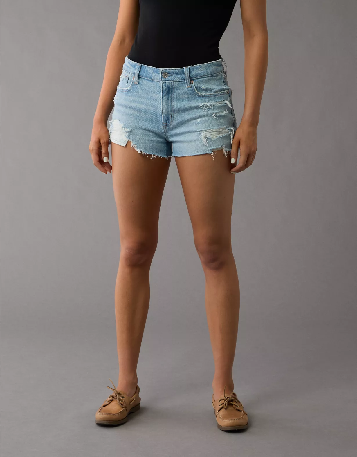 AE Stretch Ripped Denim Perfect Shortie