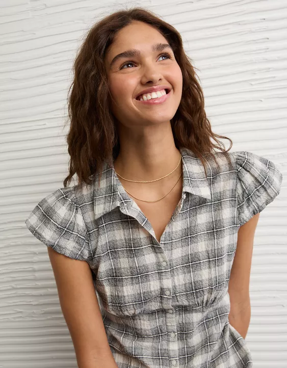 AE Button-Up Mini Shirt Dress - Image 5