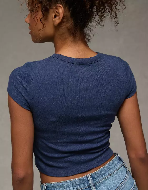 AE Michigan Wolverines Graphic Cropped Baby Tee - Image 2