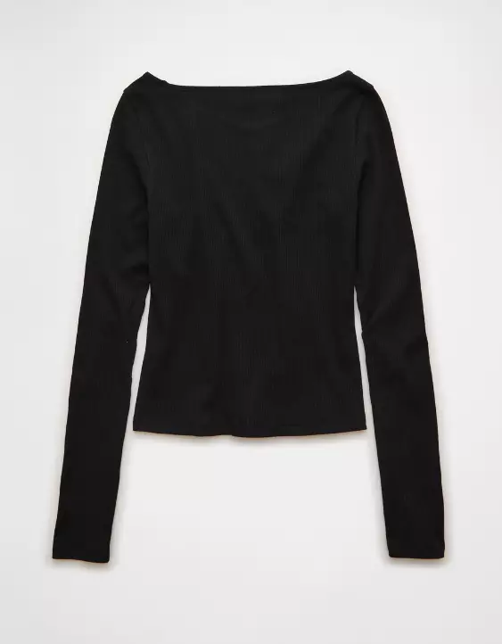 AE Long Sleeve Boatneck Baby Tee - Image 4