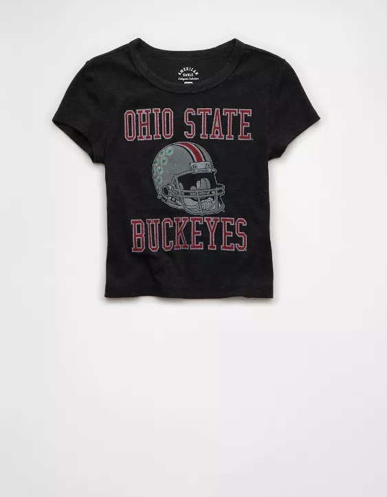 AE Ohio State Buckeyes Graphic Cropped Baby Tee - Image 3