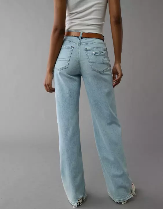 AE Dreamy Drape Stretch Super High-Waisted Baggy Wide-Leg Jean - Image 2