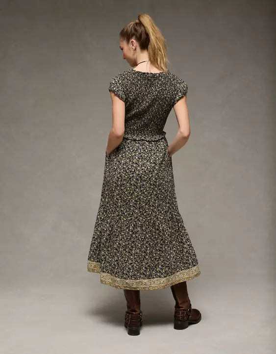 AE Scoop Neck Smocked Midi Dress - Image 2