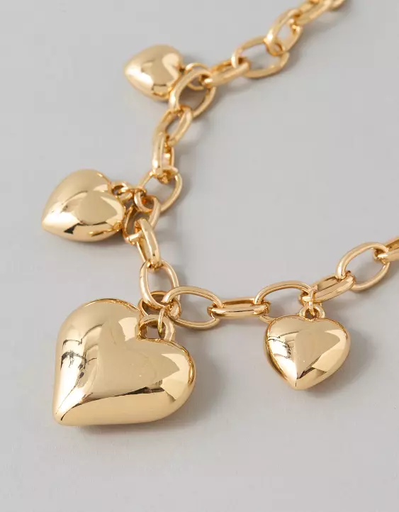 AEO Puffy Heart Charm Necklace - Image 3