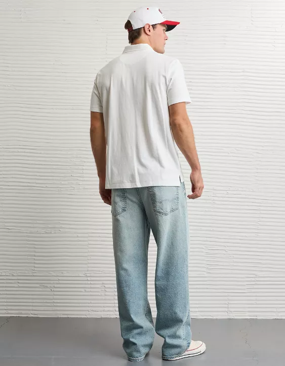 AE 24/7 Wisconsin Badgers Graphic Club Polo Shirt - Image 2