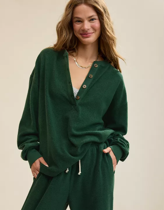 Aerie Sherpa Henley Sweatshirt - Image 5