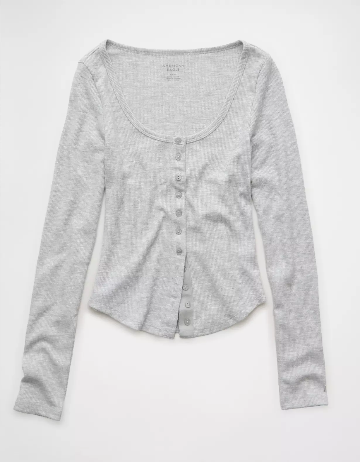 AE Waffle Long Sleeve Button-Up Tee