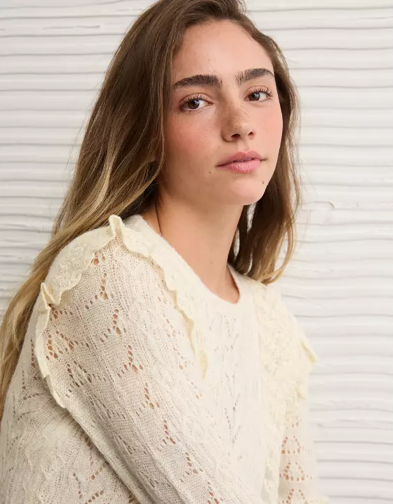 AE Lace Ruffle Sweater - Image 8