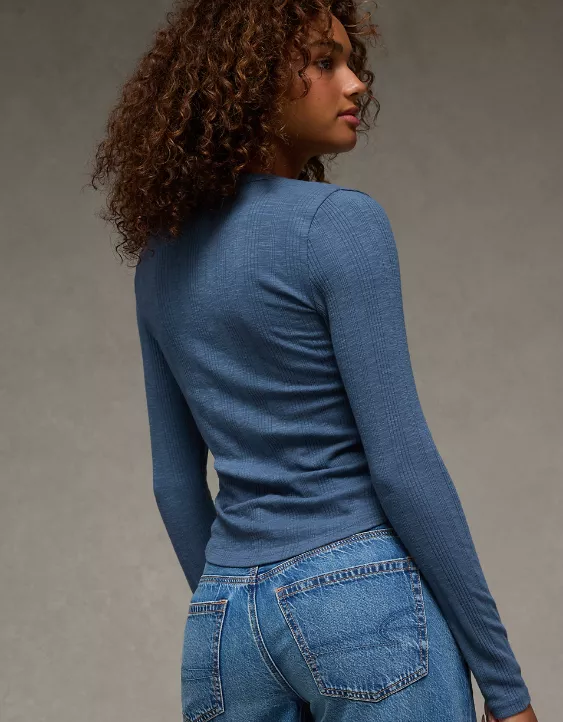 AE Long Sleeve Henley T-Shirt - Image 2