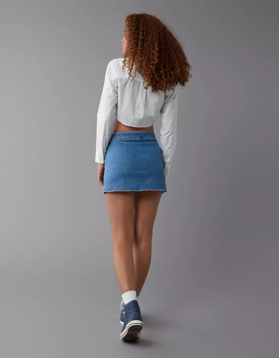 AE Next Level High-Waisted Denim Skort - Image 2