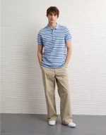 AE Slim Fit Stretch Striped Polo Shirt