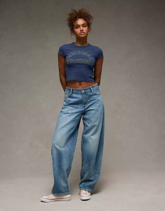 AE Michigan Wolverines Graphic Cropped Baby Tee - Image 5