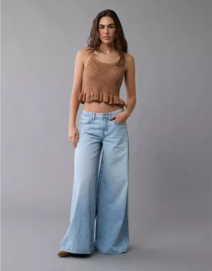 AE Crochet Peplum Tank Top