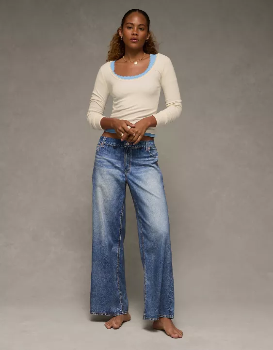 AE Lace-Trim Long Sleeve T-Shirt - Image 5