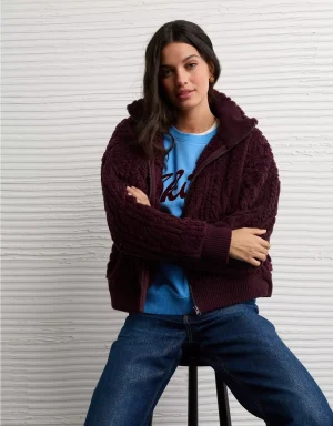 AE Cable Sherpa Full-Zip Sweatshirt