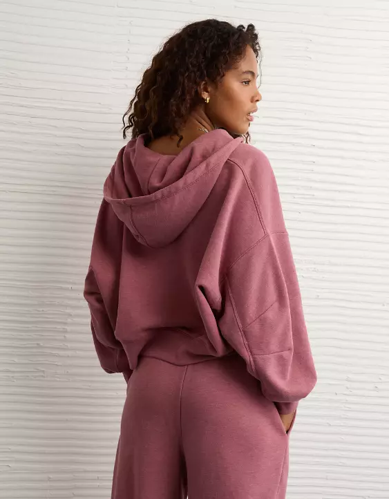 AE Everyday Luxe Barrel Sleeve Full Zip Hoodie - Image 2