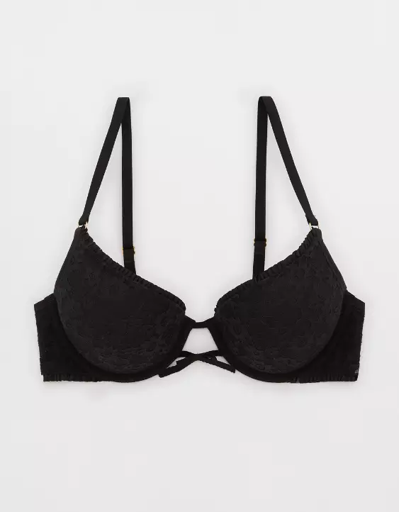 Show Off Vintage Lace Plunge Push Up Bra - Image 3