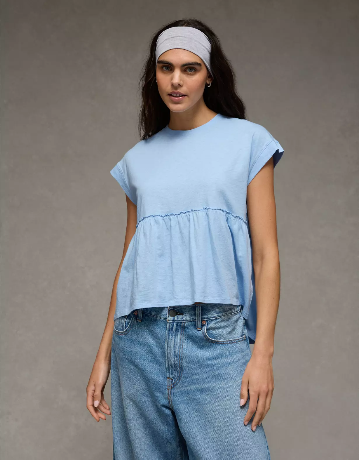 AE Sunchaser Knit Tie Back Babydoll T-Shirt