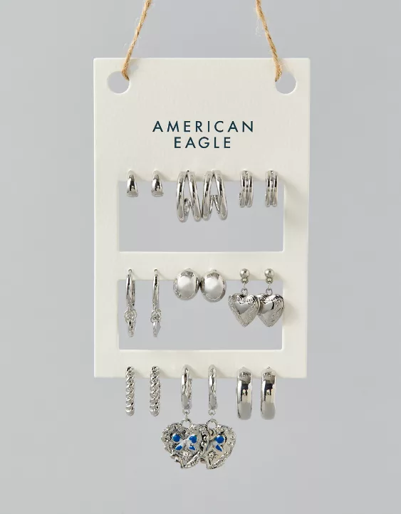 AE Silver Bow Earrings 9-Pack - Image 2