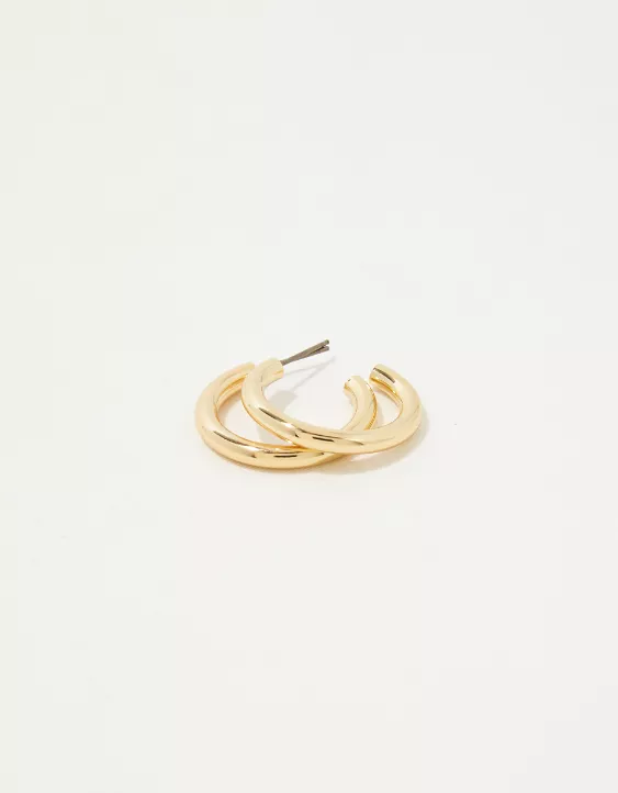 Aerie Gold Hoop Earrings - Image 3