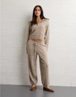 AE High-Waisted Cable Knit Sweatpant