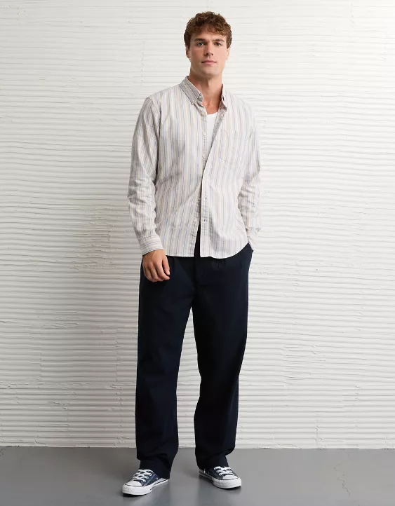 AE Everyday Slim Fit Oxford Striped Button-Up Shirt - Image 5