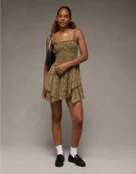 AE Handkerchief Hem Ruffle Floral Mini Dress