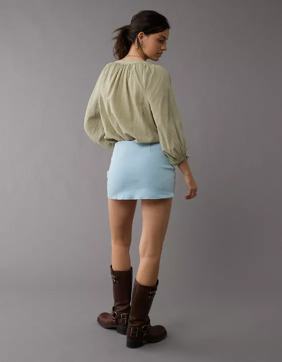 AE Next Level Low-Rise Denim Micro Skort - Image 2