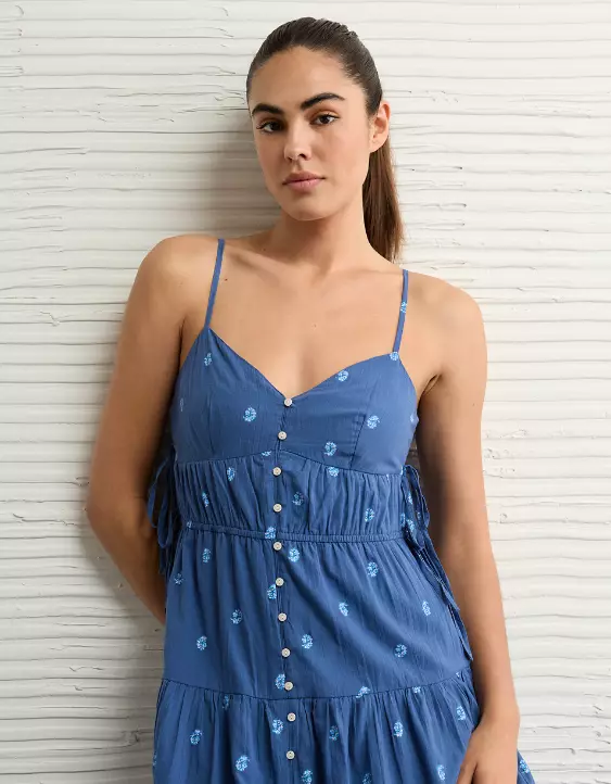 AE V-Neck Side Tie Midi Dress - Image 5