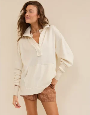 Aerie Vintage Popover Polo Sweatshirt
