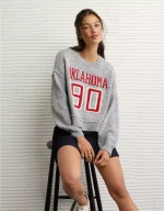 AE Oklahoma Sooners Cropped Sweater