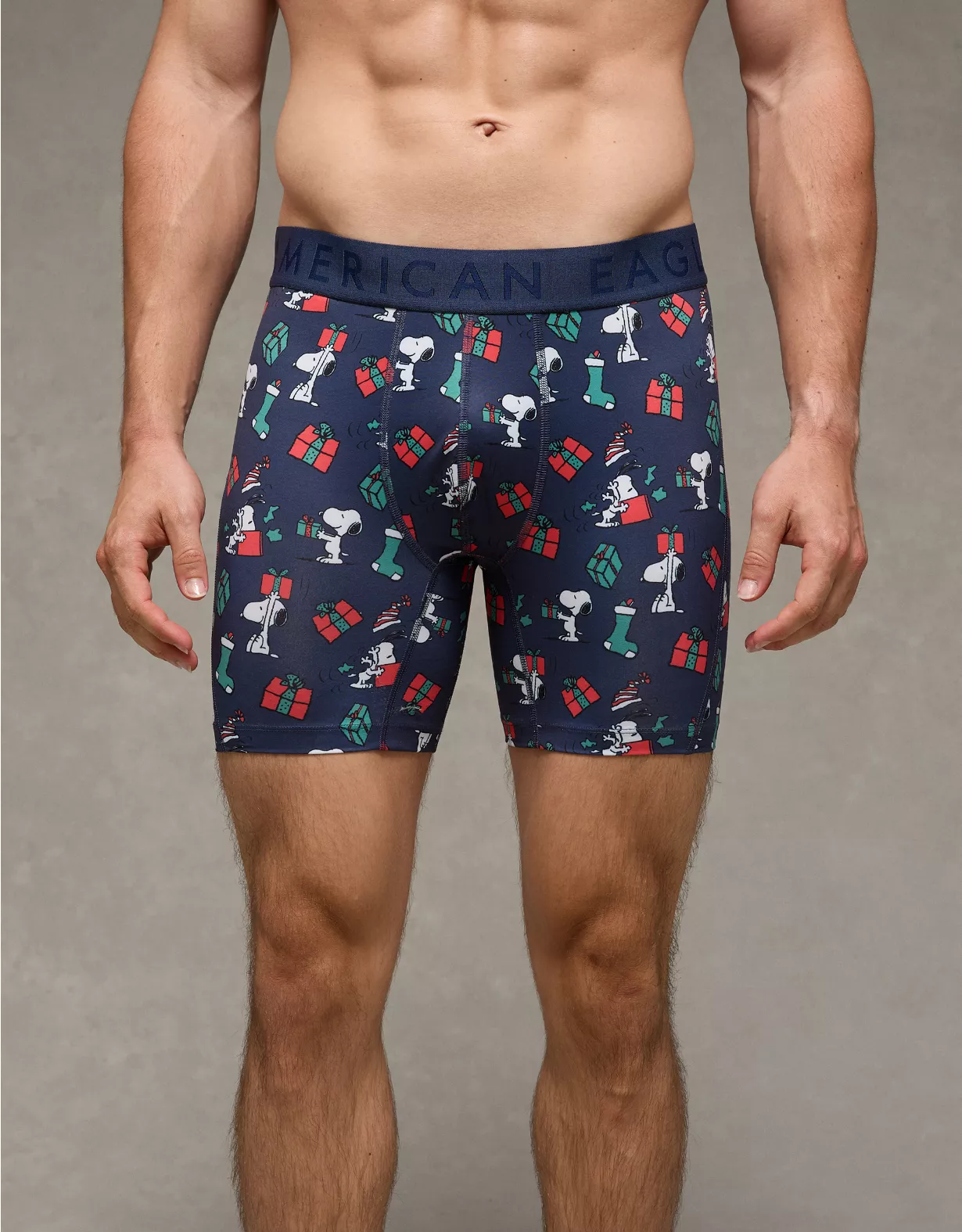 AEO Men's Snoopy Christmas 6" Flex Boxer Brief