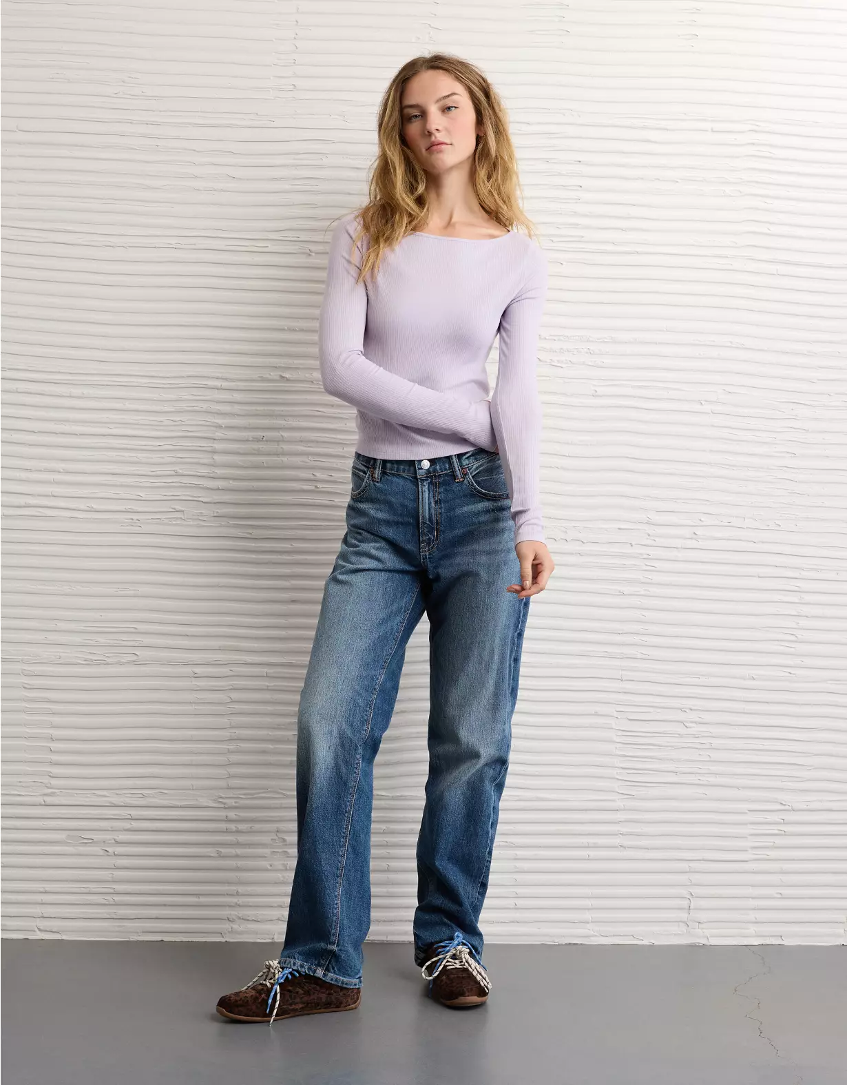 AE Long Sleeve Boatneck Baby Tee