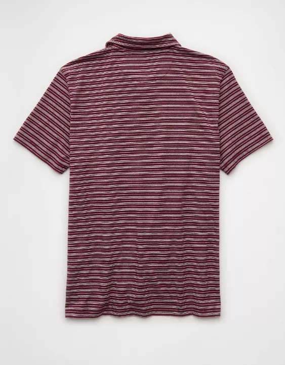 AE 24/7 Club Logo Striped Polo Shirt - Image 4