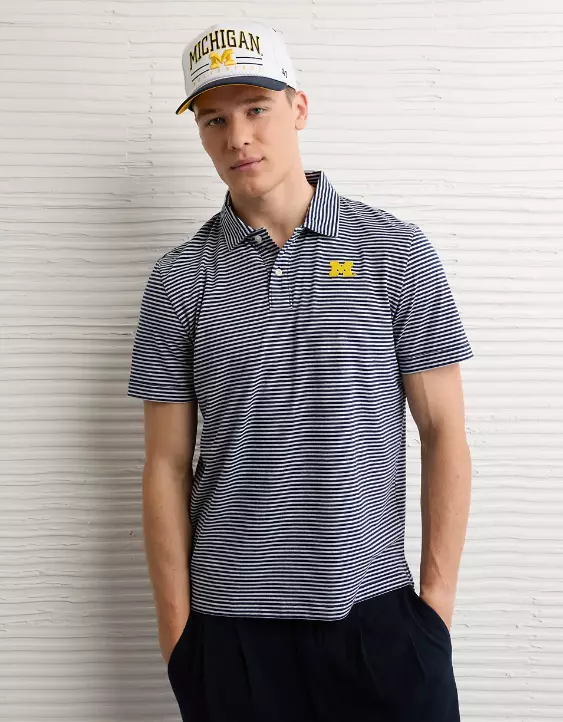 AE 24/7 Michigan Wolverines Graphic Club Polo Shirt - Image 5