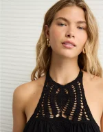 AE Sunchaser Knit Crochet Halter Top