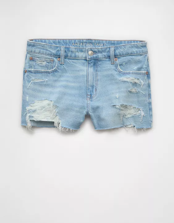 AE Stretch Ripped Denim Perfect Shortie - Image 3