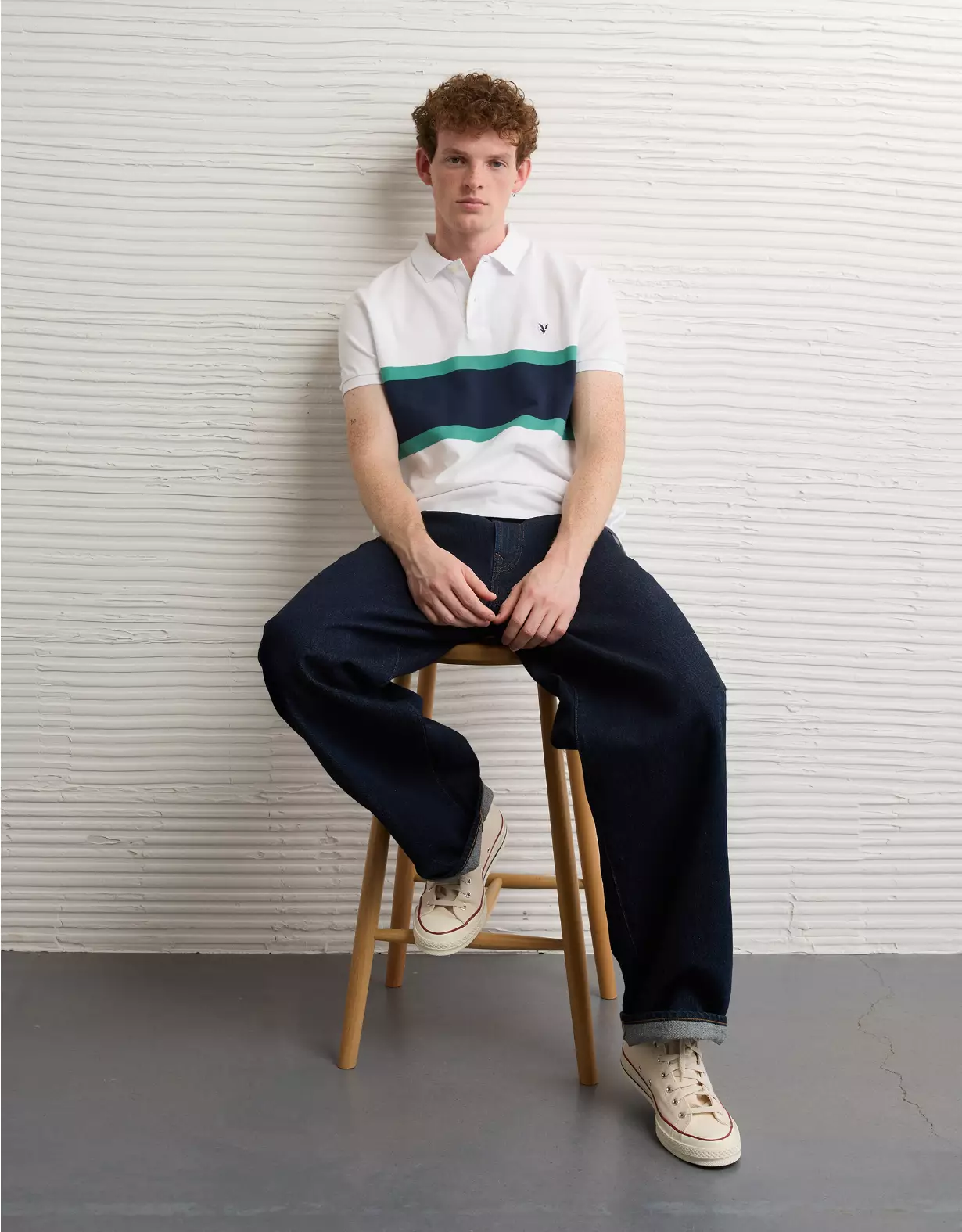 AE Slim Fit Stretch Striped Polo Shirt