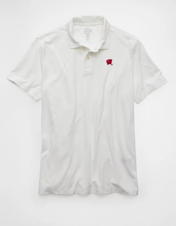 AE 24/7 Wisconsin Badgers Graphic Club Polo Shirt - Image 3