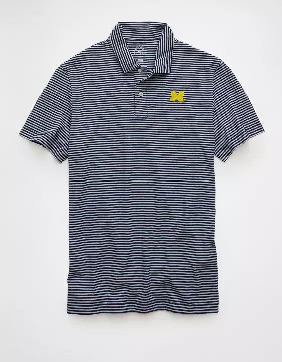AE 24/7 Michigan Wolverines Graphic Club Polo Shirt - Image 3
