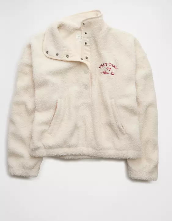 AE Sherpa Fleece Graphic Henley Sweatshirt - Image 3