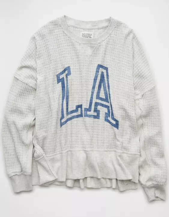 AE Big Hug Crew Neck Waffle Sweatshirt - Image 3