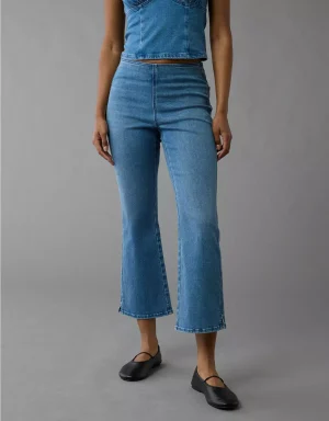 AE Luxe Pull-On High-Waisted Kick Bootcut Crop Jean