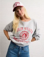 AE Ohio State Buckeyes Graphic Off The Shoulder Sweatshirt