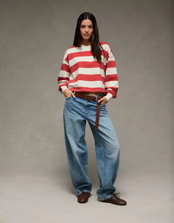 AE Striped Balloon Sleeve T-Shirt - Image 6