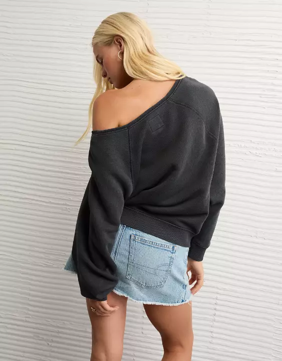 AE Texas Longhorns Graphic Off The Shoulder Sweatshirt - Image 2